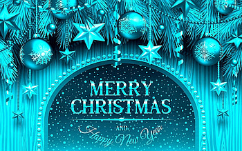 ★Blue Xmas & New Year★, winter, blue, holidays, hanging, colors, ribbons, stars, 3D and CG, 3-dimentional art, abstract, bow, ornaments, other, bells, greetings, creative pre-made, love four seasons, cards, christmas, cool, decorations, xmas and new year HD wallpaper