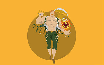 Minimal, Escanor, The Seven Deadly Sins, artwork, anime boy HD wallpaper