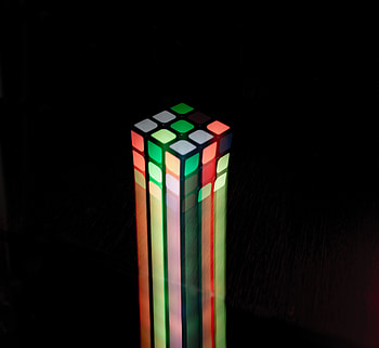 Rubik's cube, colorful, light trail HD wallpaper