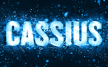 Happy Birtay Cassius, , blue neon lights, Cassius name, creative, Cassius Happy Birtay, Cassius Birtay, popular american male names, with Cassius name, Cassius HD wallpaper