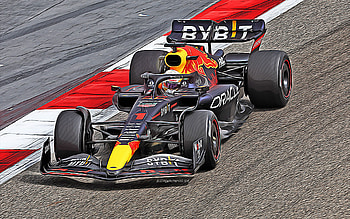 Red Bull Racing RB18, vector art, Max Verstappen, 2022 F1 cars, Formula 1, Red Bull Racing RB18 on track, Max Verstappen drawing, Red Bull Racing, new RB18, F1, Red Bull Racing 2022, F1 cars HD wallpaper