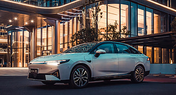 Headlights, XPeng P5 sedan HD wallpaper