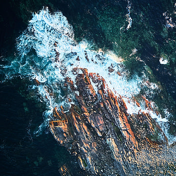 Nature, Sea, Rock, View From Above, Foam HD phone wallpaper