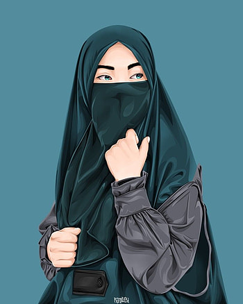 Hijab Niqab vector portrait in 2021. Vector portrait, Girls cartoon art, Hijab cartoon, Cadar HD phone wallpaper