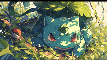 Bulbasaur Pokémon - Enchanting Forest Theme, Pokemon, Bulbasaur (Pokémon), nature, cartoon, fantasy HD wallpaper
