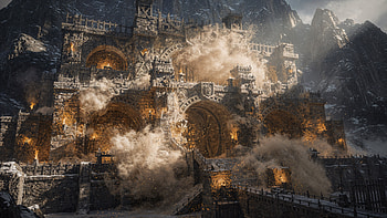 Dwarven Stronghold — : Forgefall Citadel, Castle, Fortress, Explosion, Siege HD wallpaper