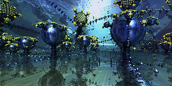 Reflection, Dark, 3D, Fractal, Shapes, Shape HD wallpaper