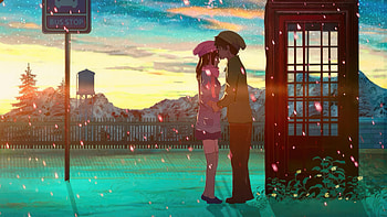 Boy Kissing Girl On Forehead, couple, love, kissing, artist, artwork, digital-art HD wallpaper
