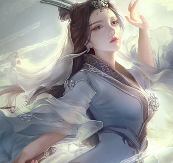 Chinese Goddess, long hair, dress, goddes, beauty, abstract, sun, fantasy woman, sweet, white, art, soft, chinese, beautiful, woman, fantasy, pretty, light, clouds, lovely HD wallpaper