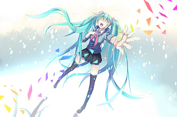 Miku, hatsune miku, aqua hair, uniform, vocaloid, long hair HD wallpaper