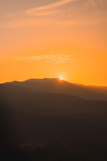 Nature, Sunset, Sky, Mountains, Dahl, Distance, Valley HD phone wallpaper