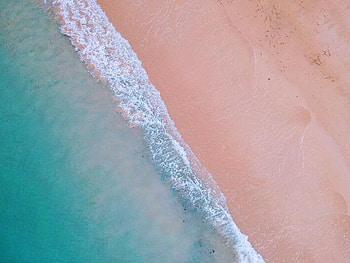 Nature, soft, sea waves, aerial view, beach HD wallpaper