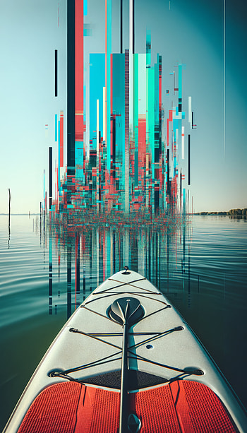 Urban Paddle Escape Now!, kayaking, Digital Art, Abstract HD phone wallpaper