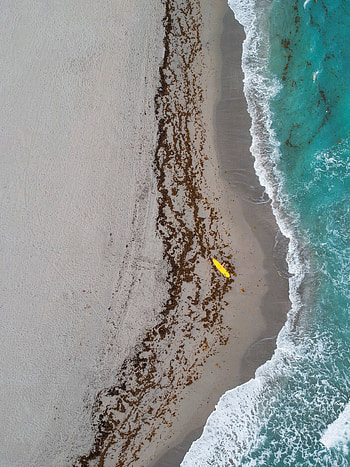 Sea, Waves, Beach, View From Above, Miscellanea, Miscellaneous, Surfer HD phone wallpaper