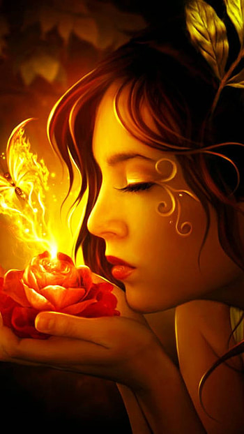glow, butterfly, flower, fantasy, fairy HD phone wallpaper