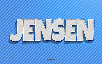 Jensen, blue lines background, with names, Jensen name, male names, Jensen greeting card, line art, with Jensen name HD wallpaper