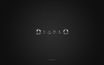 Diablo logo, silver shiny logo, Diablo metal emblem, gray carbon fiber texture, Diablo, brands, creative art, Diablo emblem HD wallpaper