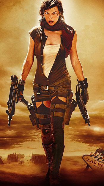 Resident Evil Extinction, Apocalyptic setting, Action-packed adventure, Defiant heroine HD phone wallpaper