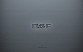 DAF logo, gray creative background, DAF emblem, gray paper texture, DAF, gray background, DAF 3d logo HD wallpaper