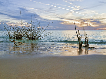 Landscape, Nature, Sunset, Sea, Shore, Bank HD wallpaper