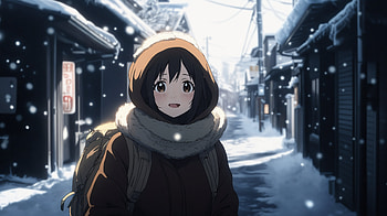 Winter Serenity: Anime, winter anime, Anime, winter, girl, snow, anime girl HD wallpaper