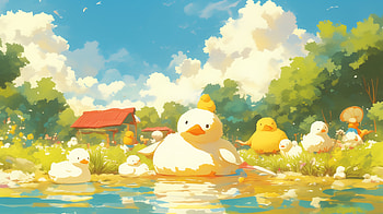 Charming Duck Haven: An Experience, duck, artistic, painting HD wallpaper