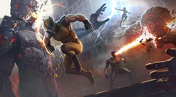 X Men Wolverine Team Vs Robots, storm-x-men, x-men, wolverine, artwork, storm, artist HD wallpaper
