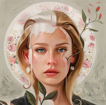 Time, art, girl, yadar vurdem, earrings, pink, fantasy, portrait, face, luminos HD wallpaper