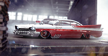1957 Dodge Custom Royal, Car, custom, red, vintage, lowrider HD wallpaper