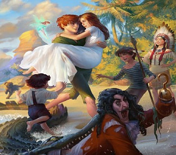 Peter Pan, tiger lily, hook, tinker bella, lost boys, wendy, neverland HD wallpaper