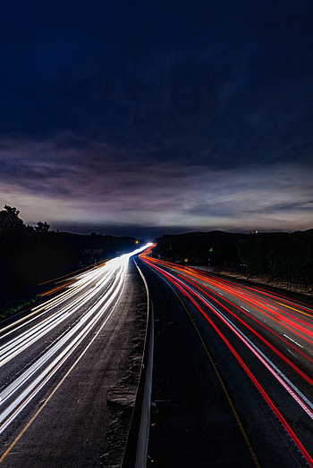 Nature, Sky, Night, Shine, Light, Road HD phone wallpaper