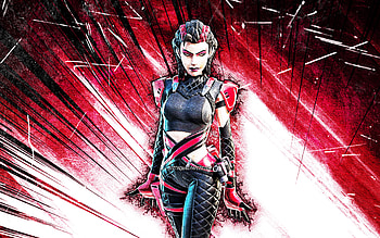 Scarlet Serpent, grunge art, Fortnite Battle Royale, Fortnite characters, Scarlet Serpent Skin, purple abstract rays, Fortnite, Scarlet Serpent Fortnite HD wallpaper