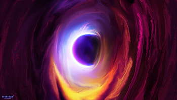 Colorful clouds, black hole, space HD wallpaper