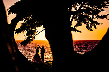 Weeding Couple Beach Silhouette, weeding-couple, couple, love, heart, beach, silhouette HD wallpaper
