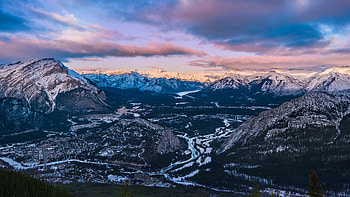 Mountains Snow, mountains, snow, trees, nature HD wallpaper