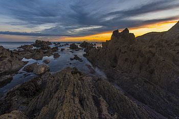 Nature, Sunset, Stones, Sky, Sea, Rocks HD wallpaper