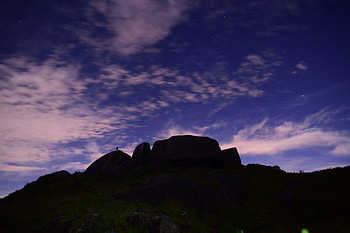 Nature, Sky, Clouds, Starry Sky, Hill HD wallpaper