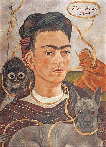 Self-Portrait with Small Monkey, Frida Kahlo HD phone wallpaper