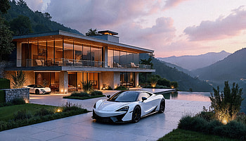 Luxury Ride, Dream Home — Elegance, car, Home HD wallpaper
