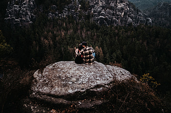 Mountains, Love, Rocks, Vertex, Top, Couple, Pair HD wallpaper