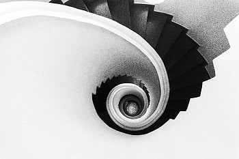 Minimalism, Bw, Chb, Ladder, Stairs, Spiral HD wallpaper