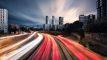 Time lapse highway, highway, cars, lights, graphy, abstract, fast HD wallpaper
