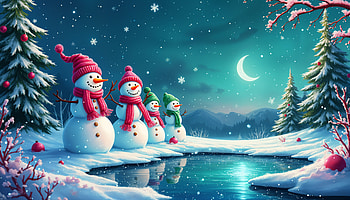 Charming Winter Wonderland: Ultra, snowman, winter, night, moon, winter night HD wallpaper