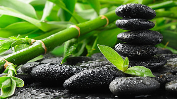 Bamboo black stones, , High definition fullscreen HD wallpaper