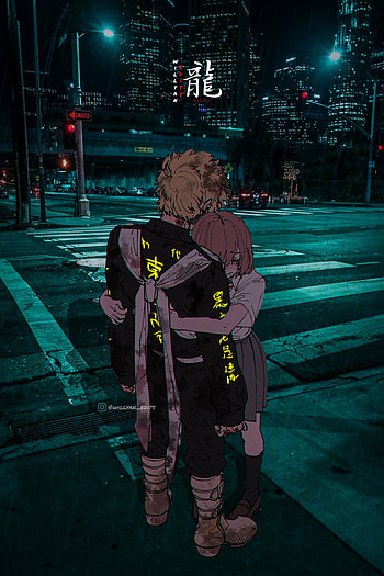 Takemichi X Hinata, electric blue, standing, tokyo revengers, mikey, draken HD phone wallpaper