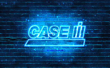 Case IH blue logo, , blue brickwall, Case IH logo, brands, Case IH neon logo, Case IH HD wallpaper