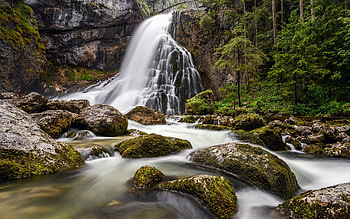 Lower Golling Waterfall Salzburg, lower, water, golling waterfall, salzburg HD wallpaper