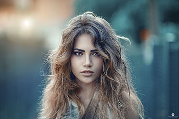 Beauty, blue, model, girl, alessandro di cicco, woman HD wallpaper