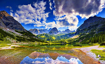 Reflection, Lake, Nature, Mountain HD wallpaper