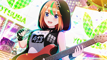 Blue Eyes Brown Short Hair Anime Girl With Guitar Anime Girl HD wallpaper